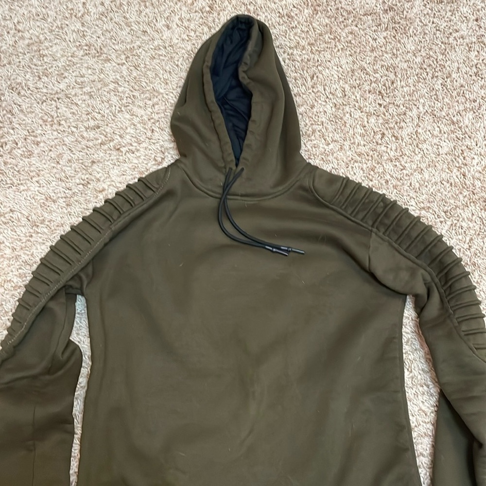 Slim Fit Green Activewear Sweater Hoodie